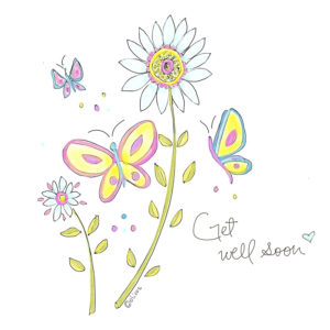 Get well soon Butterflies & Flowers