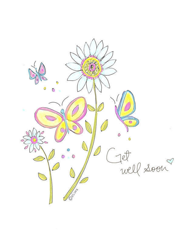 Get well soon Butterflies & Flowers