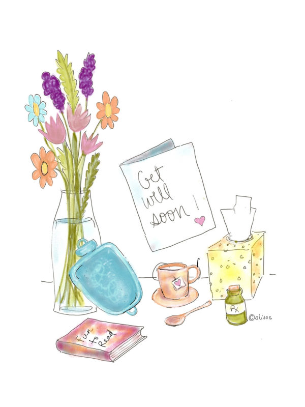 Get well soon Flowers Card