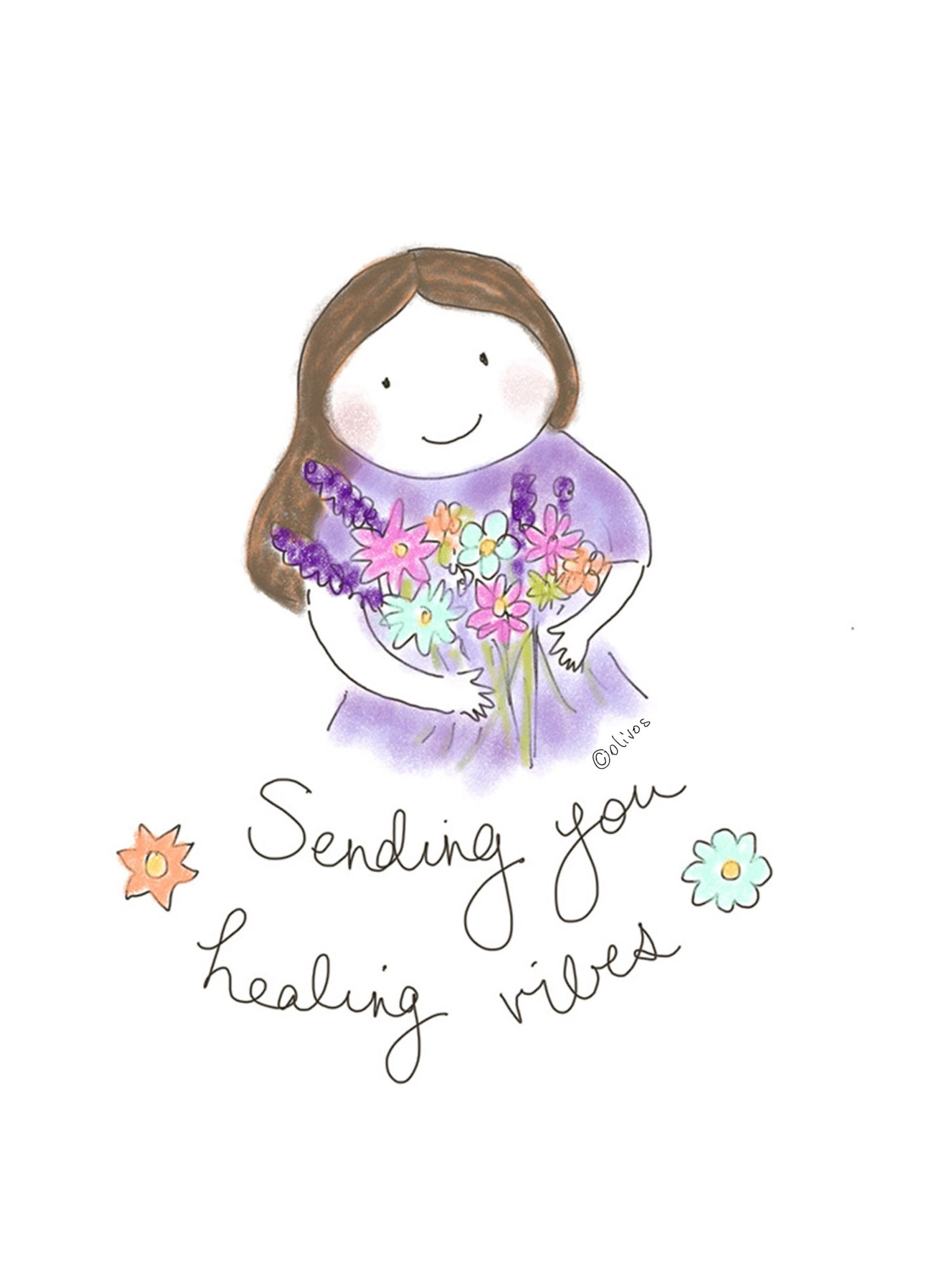Sending you healing vibes Flowers Greeting Card