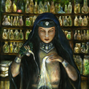 Circe Greek Goddess of Magick and Transformation. Reproduction on Canvas