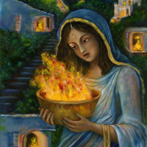 Hestia Greek Goddess of the Hearth Art Print. Reproduction on Canvas