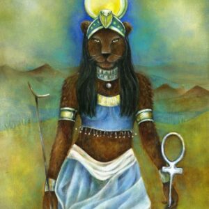 Sekhmet Egyptian Goddess of War Art Print. Reproduction on Canvas