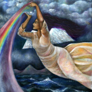Iris Greek Goddess of the Rainbow Art Print. Reproduction on Canvas